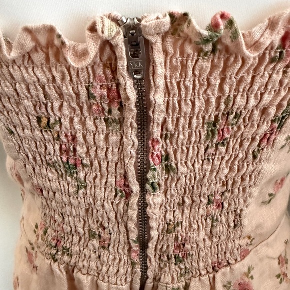 REFORMATION ANDIE MINI LINEN DRESS IN PENELOPE PINK FLORAL SIZE 8 - Picture 6 of 8